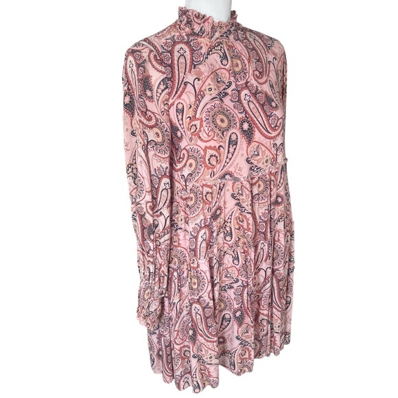 Anthropologie | Cady Tiered Paisley Printed Tunic Dress Size Small Boho Smocked - Picture 12 of 16